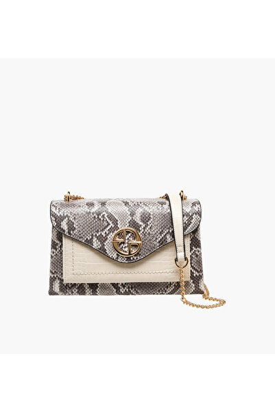 SASHA Tia Animal Print Crossbody Bag with Chain Strap