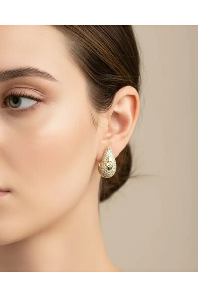 BİJU YILMAZ Xuping gold stone drop earrings - 25-xpkp133
