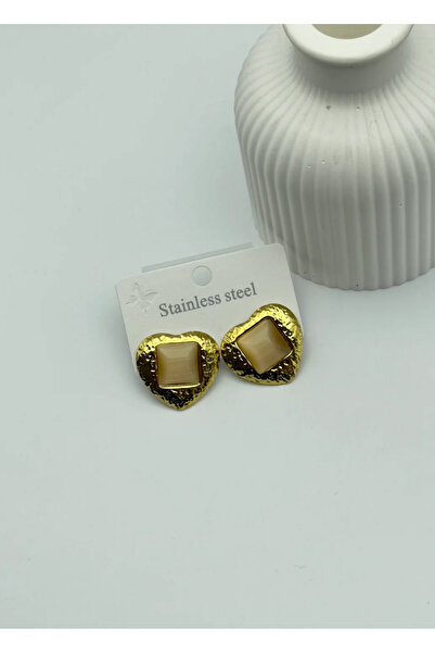 BİJU YILMAZ Steel gold stone heart necklace - 25-clk44