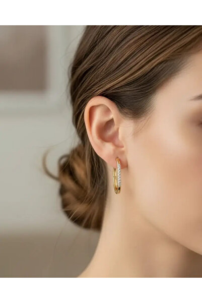 BİJU YILMAZ أقراط شوبينغ بحجر الورد - 25-xpkp40