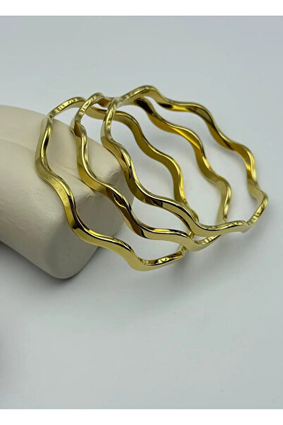 BİJU YILMAZ Çelik 3'lü Kalın Zikzak Ajda Bilezik - 25-ajd04