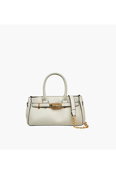 Bessie London Textured Tote Bag with Detachable Chain Strap