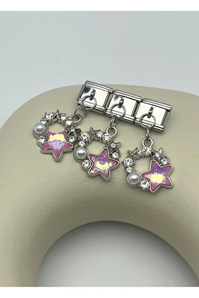 BİJU YILMAZ Steel Silver Star Dangle Nomi Charm - 25Crm93
