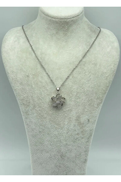 BİJU YILMAZ قلادة فضية دوارة من الفولاذ - 25-ctr113