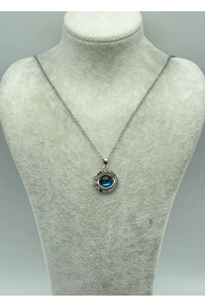 BİJU YILMAZ قلادة فضية من الفولاذ على شكل كوكب - 25-ctr230