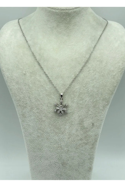 BİJU YILMAZ قلادة فضية دوارة من الفولاذ - 25-ctr148