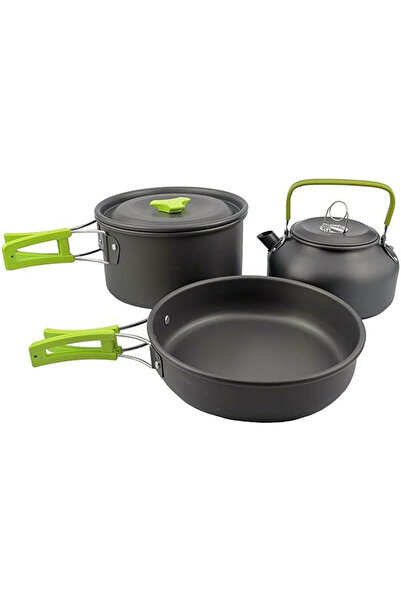 VOGMAX Camping Cookware Mess Kit Campfire Kettle Outdoor Cooking Set for Hiking