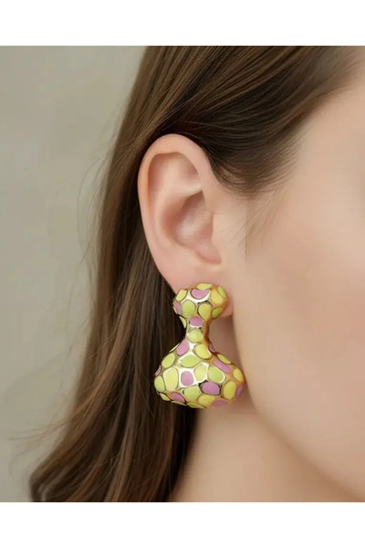 BİJU YILMAZ أقراط بتصميم ملون من شوبينغ - 25-xpkp330