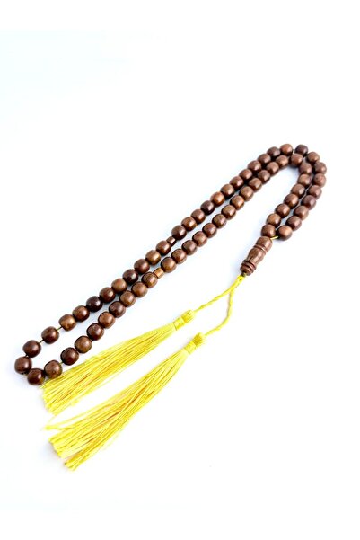 221331 A distinctive rosary made from natural coconut, with a handmade tassel.
