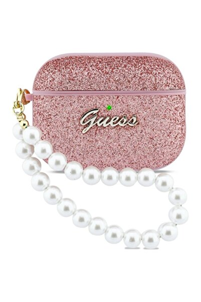 Guess Glitter Pearl Strap Case for Apple AirPods Pro 3 - Pink