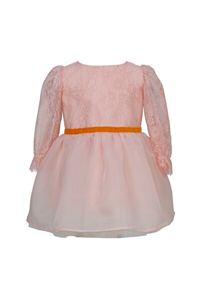ambar studio EMERY coral pink lace girls dress