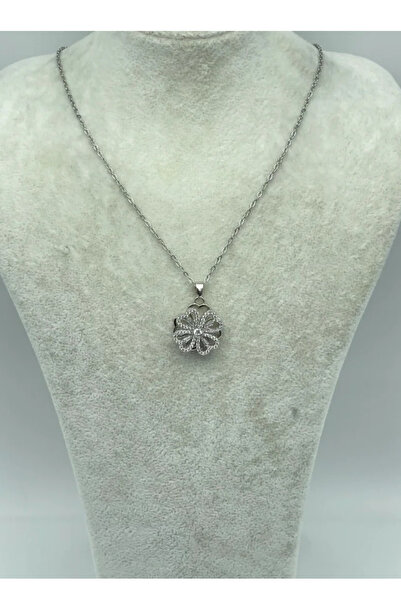 BİJU YILMAZ قلادة فضية دوارة من الفولاذ - 25-ctr110