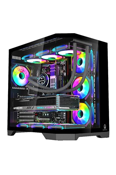 GM Game Master F-7 EDGE 7X Argb Pwm Fan Siyah ATX Akvaryum Gaming Kasa Oyuncu...