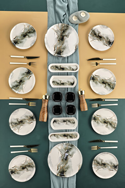 Erbaşlar Doğal Taş Enerji 18 Parça 8 Kişilik Lüx Kahvaltı Takımı, Kahvaltı Seti