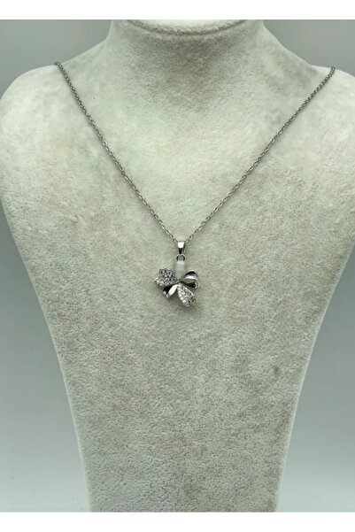 BİJU YILMAZ Steel Silver Flower Necklace - 25-Ctr263