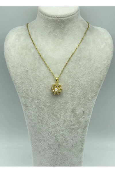 BİJU YILMAZ قلادة ذهبية دوارة من الفولاذ - 25-ctr121