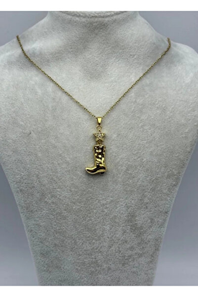 BİJU YILMAZ Steel Gold Boot Shoe Pendant - 25-Ctr286