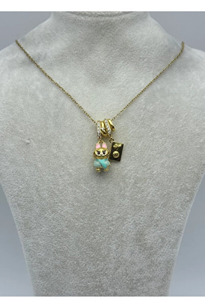 BİJU YILMAZ قلادة لابو الذهبية الفولاذية - 25-ctr363