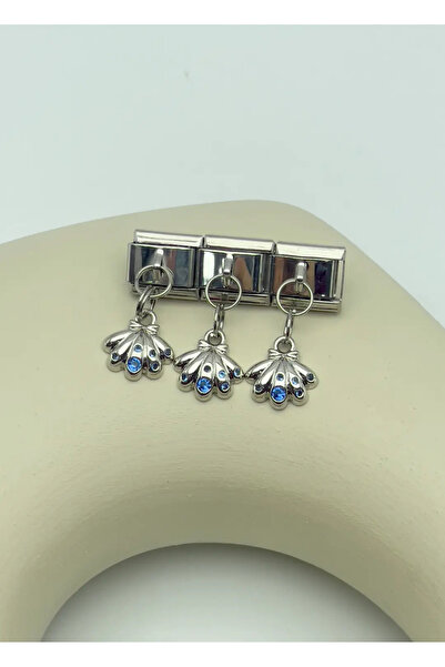 BİJU YILMAZ Steel Silver Oyster Dangle Charm - 25Crm32