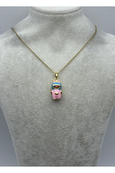 BİJU YILMAZ قلادة لابو من الفولاذ الذهبي الوردي - 25-ctr374
