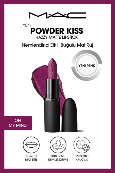 M.A.C Powder Kiss Hazy Matte Lipstick Nemlendirici Etkili Buğulu Mat Ruj - On...