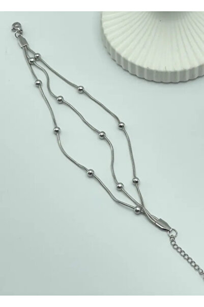 BİJU YILMAZ سوار دوريكا الفضي الصلب المكون من 3 قطع - 25-blk117