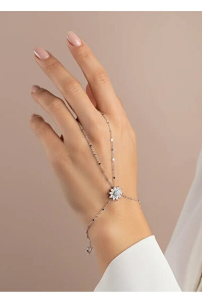 BİJU YILMAZ Steel silver daisy flower shahmeran - 26shm10
