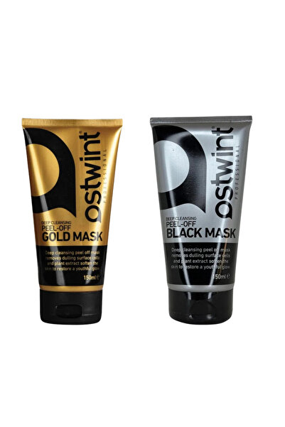 Ostwint Pack of 2 Black Exfoliating Face Mask, Gold Face Mask - 150 ml