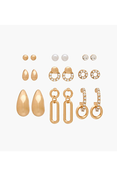 Lifestyle عبوة من 9 أقراط معدنية متنوعة بمشبك خلفي