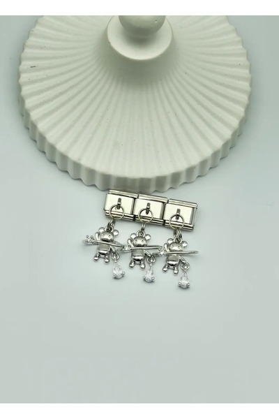 BİJU YILMAZ Steel silver cute character dangling italian charm - 25crm120