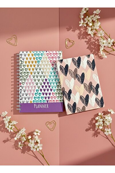 Lizy Kalpli Defter Seti | 2’li Not Defteri & Spiralli Planner Seti