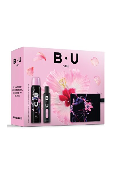 B.U. Set 2 x Borseta Cadou Femei B.U Vibe, Apa de Toaleta 50 ml, Deodorant Sp...