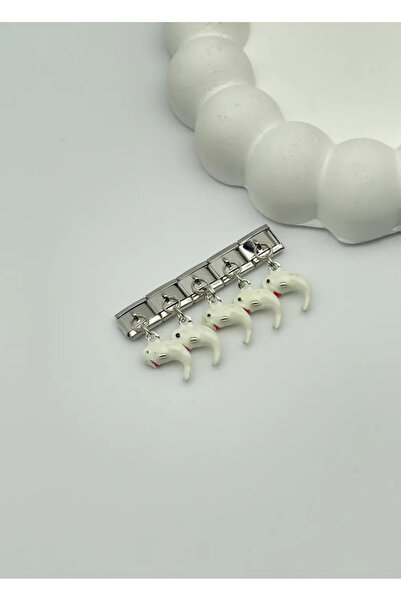 BİJU YILMAZ Steel Silver Dangle Nomi Charm - 25Crm06