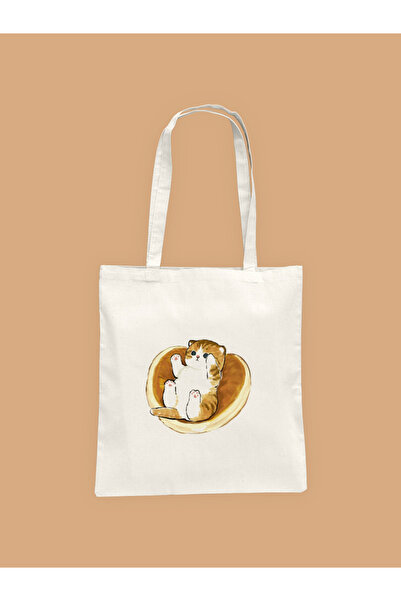 Hayali Şeyler Sleeping Cat Printed Cloth Bag
