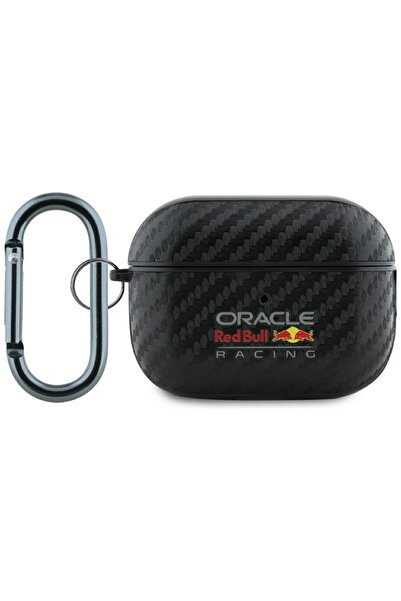 Red Bull Carcasă din PU cu aspect de carbon pentru Apple AirPods Pro 2 - Neagră