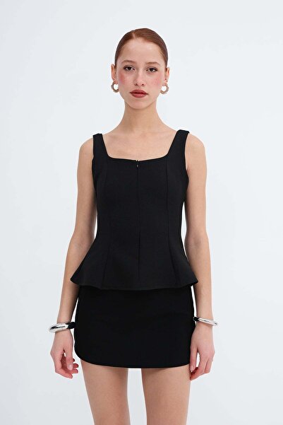 Addax Thick Strap Peplum Blouse A18039