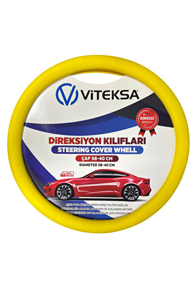 VİTEKSA Silikon Direksiyon Kılıfı Sarı 38 cm Kokusuz