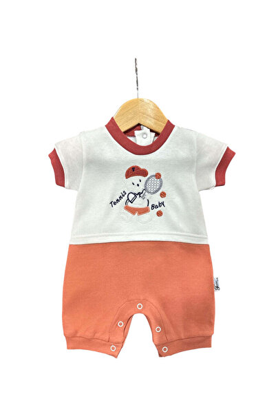 The-kid.co Tennis Baby Polo Collar Romper – Coral