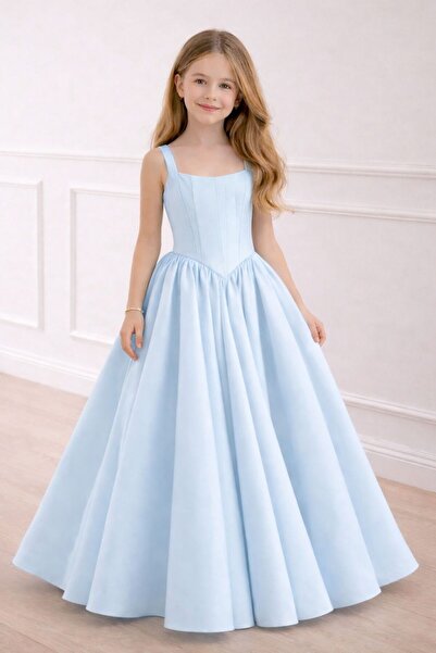 FKB FOR KIDS BABY Kız Çocuk Tasarım Drapeli Uzun Elbise