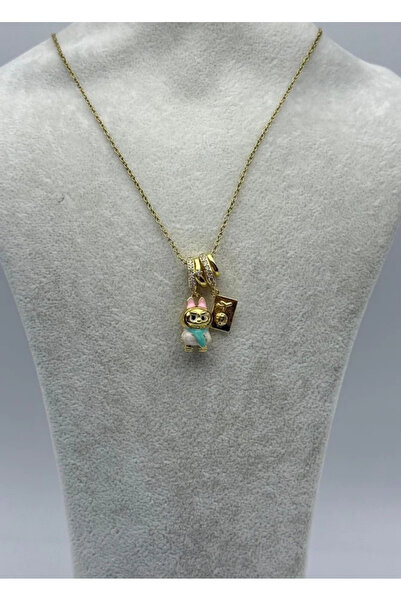 BİJU YILMAZ قلادة لابو الذهبية الفولاذية - 25-ctr336