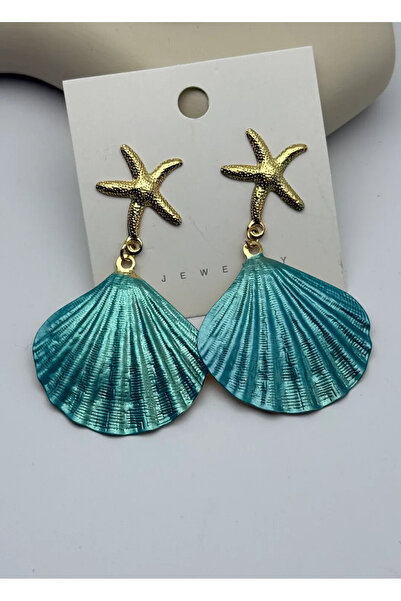 BİJU YILMAZ Vip Starfish Turquoise Earrings - 25-Vip287
