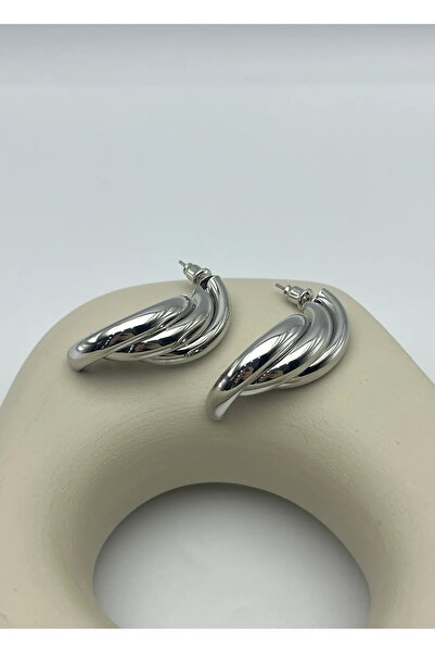 BİJU YILMAZ Vip Silver Design Earrings - 25-Vip261