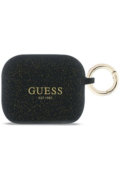 Guess Silicone Glitter Ring Case for Apple AirPods Pro 3 - Black