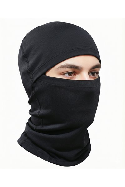 Mrey Unisex Thin Black Thermal Snow Mask Thermal Winter Hat Beanie Neck Collar Biker Helmet Beanie Balaclava