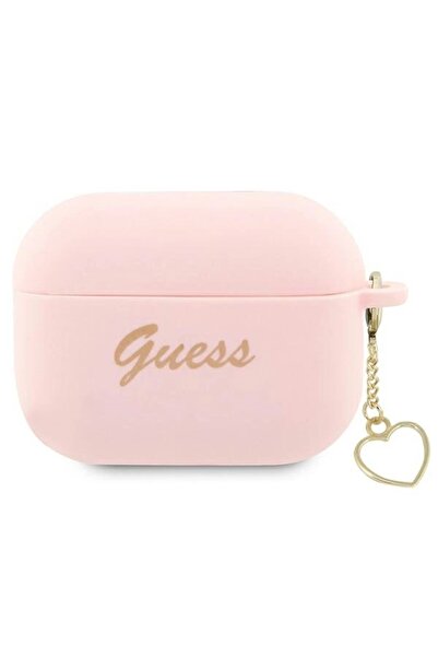 Guess Silicone Heart Charm Case for Apple AirPods Pro 2 - Pink