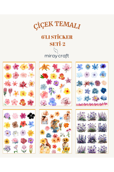 MirayDesign 6 listova set naljepnica sa cvetnim temama – 12x17 cm za albume, ...