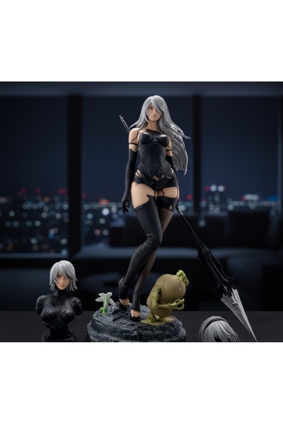 Kuzey Tacı NieR: Automata - A2 Premium Polyester Statü - Değiştirilebilir Baş...