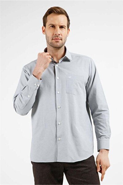 İmza Cămașă din bumbac cu model în carouri negru-alb, cu guler rigid, mânecă ...