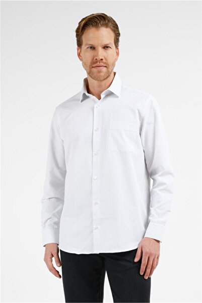 İmza Cămașă din bumbac, alb optic, cu model, cu guler rigid, mânecă lungă, cu...