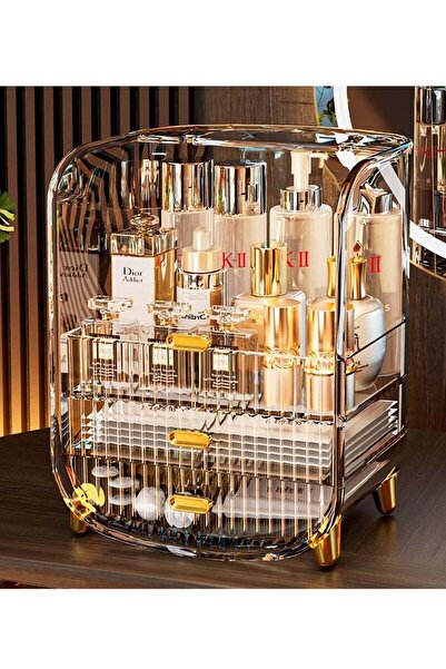 Arabest Large Capacity Cosmetics for Vanity, Dustproof Waterproof Cosmetics D...